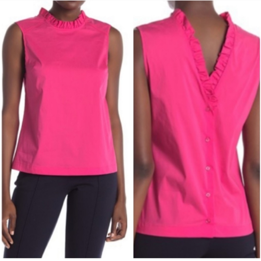 Laundry by Shelli Segal 💕 magenta ruffle accent blouse